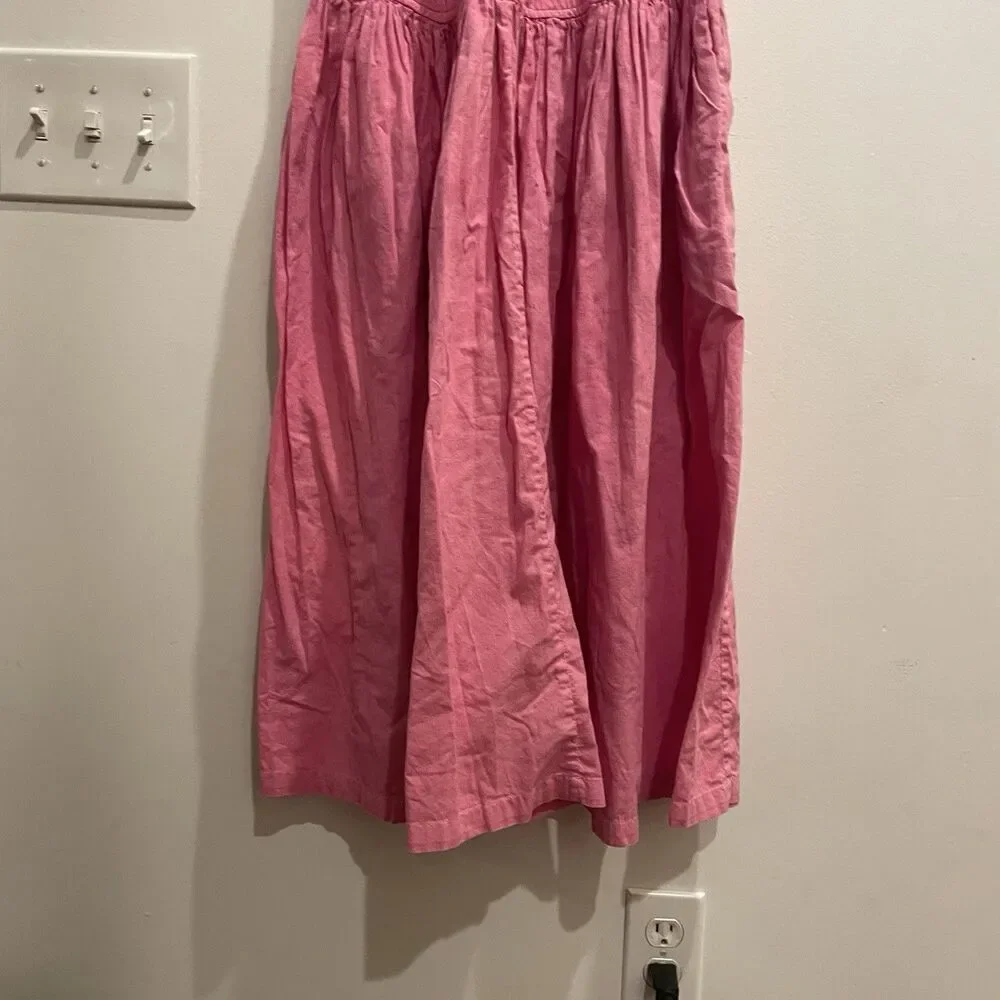 Vtg Pink Coquette Pink Lace Cotton Dress Lingerie Small Button Sweetheart Tiered - Picture 6 of 14